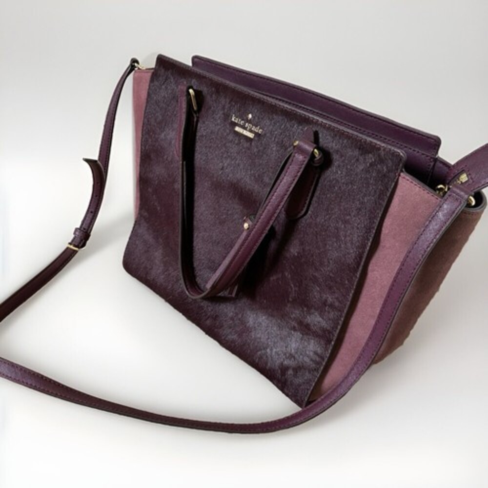 Kate Spade - Deep Plum Calf Hair "Hadlee" Tote - Picture 2 of 7